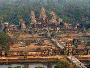 Toàn cảnh ngôi đền Angkor Wat ở Siem Reap.